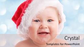  Presentation with baby christmas - Slides consisting of klaus - baby in a christmas hat background and a  colored foreground