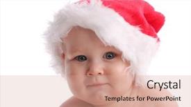  Presentation with baby christmas - PPT layouts with klaus - baby in a christmas hat background and a  colored foreground
