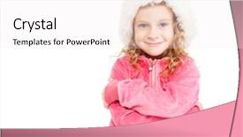  Presentation with save girl child - Presentation design with klaus - girl in santa hat child background and a  colored foreground