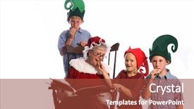  Presentation with children story - Cool new slide set with klaus - group of children gathered backdrop and a red colored foreground