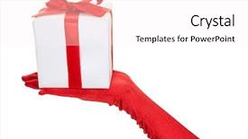  Presentation with floral border over white - Cool new PPT layouts with klaus - hand and gift over white backdrop and a  colored foreground