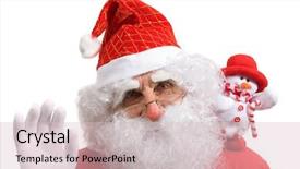  Presentation with snowman - Amazing presentation theme having klaus - portrait of santa claus backdrop and a  colored foreground