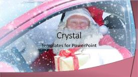  Presentation with christmas gift wrap - PPT layouts with klaus - santa claus delivering christmas gift background and a light blue colored foreground