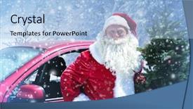  Presentation with animated christmas tree - Amazing theme having klaus - santa claus with christmas tree backdrop and a light blue colored foreground