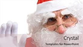  Presentation with copy space - Cool new presentation theme with klaus - santa's portrait copy space is backdrop and a  colored foreground