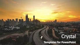  Presentation with kuala lumpur malaysia skyline - Audience pleasing PPT theme consisting of klcc - capital of malaysia kuala lumpur backdrop and a  colored foreground