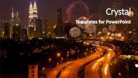 Presentation with kuala lumpur malaysia skyline - PPT theme having klcc - capital of malaysia kuala lumpur background and a wine colored foreground