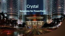  Presentation with petronas - Audience pleasing slides consisting of klcc - fountain near petronas twins towers backdrop and a ocean colored foreground