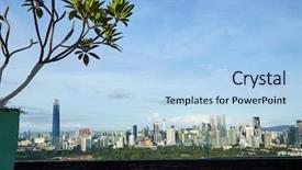  Presentation with kuala lumpur - Audience pleasing slides consisting of klcc - frangipani plant as foreground beautiful backdrop and a light blue colored foreground