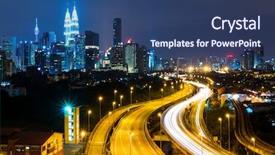  Presentation with beautiful scenery of kuala lumpur - Cool new PPT layouts with klcc - kuala lumpur at night backdrop and a ocean colored foreground
