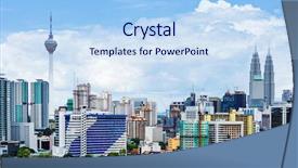  Presentation with kuala lumpur - Presentation design featuring klcc - kuala lumpur city background and a sky blue colored foreground
