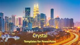  Presentation with kuala lumpur malaysia skyline - Presentation theme with klcc - kuala lumpur malaysia city skyline background and a tawny brown colored foreground
