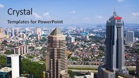  Presentation with kuala lumpur - Cool new PPT layouts with klcc - kuala lumpur malaysia city view backdrop and a light blue colored foreground