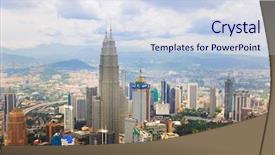  Presentation with architecture city - Theme having klcc - kuala lumpur malaysia city view background and a sky blue colored foreground