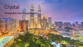  Presentation with kuala lumpur malaysia skyline - Slide set enhanced with klcc - kuala lumpur malaysia park background and a light blue colored foreground