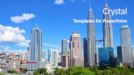  Presentation with kuala lumpur - Cool new presentation theme with klcc - kuala lumpur skyline backdrop and a teal colored foreground