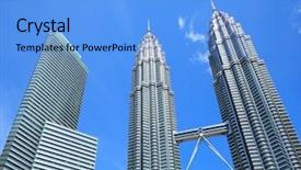  Presentation with kuala lumpur - Slide deck consisting of klcc - kuala lumpur skyline background and a light blue colored foreground