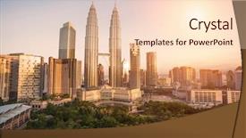  Presentation with landscape - Colorful presentation enhanced with klcc - landscape of kuala lumper backdrop and a lemonade colored foreground