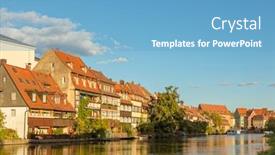  Presentation with quarter - Theme enhanced with klein-venedig little venice historic quarter on the shore of regnitz river at bamberg germany background and a teal colored foreground