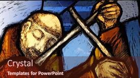  Presentation with stained glass - Slide set featuring kleinostheim-germany-june-08-2015 background and a wine colored foreground