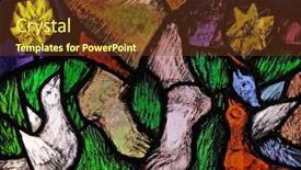  Presentation with stained glass - Colorful PPT layouts enhanced with kleinostheim-germany-june-08-2015 backdrop and a tawny brown colored foreground