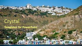  Presentation with orthodox - Presentation design consisting of klima-and-plaka-villages background and a violet colored foreground