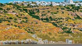  Presentation with traditional - Presentation design enhanced with klima-and-plaka-villages background and a gold colored foreground