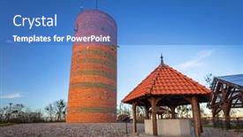  Presentation with tower - PPT layouts featuring klimek-tower-at-the-castle background and a teal colored foreground