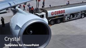  Presentation with petroleum industry - Slide deck consisting of klm-planes-and-car-curacao background and a tawny brown colored foreground