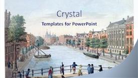  Presentation with engraving - Presentation design consisting of kloveniersburgwal-in-amsterdam-vintage-engraving background and a sky blue colored foreground