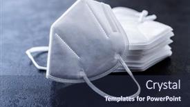  Presentation with face mask - PPT theme consisting of kn95-face-mask-ffp2-mask background and a tawny brown colored foreground