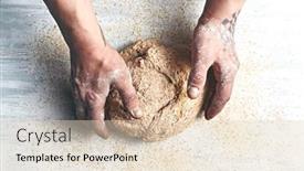  Presentation with dough - Presentation theme consisting of kneading-bread-dough-on-table background and a lemonade colored foreground