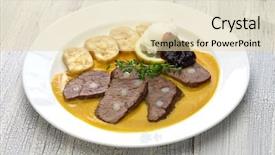  Presentation with dumpling - Presentation theme consisting of knedlik bread dumpling traditional czech background and a lemonade colored foreground