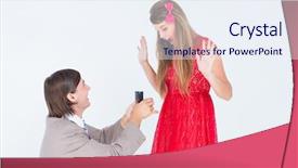  Presentation with marriage - Slide set featuring hipster on bended knee doing background and a sky blue colored foreground