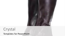  Presentation with brown leather - Audience pleasing PPT theme consisting of knee-high-brown-leather-fashion backdrop and a white colored foreground