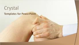  Presentation with knee - Beautiful presentation featuring knee-injury-manual-treatment-close backdrop and a sky blue colored foreground