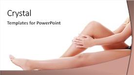  Presentation with joint - PPT layouts enhanced with knee joint - woman holding on leg isolated background and a white colored foreground