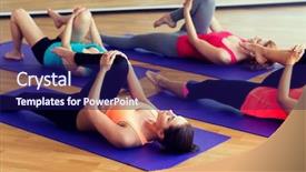  Presentation with crossfit fitness trx training exercises - Presentation design enhanced with knee motion - fitness sport training and lifestyle background and a navy blue colored foreground