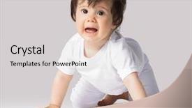  Presentation with happy baby - Theme having knee motion - happy crawling baby side view background and a  colored foreground