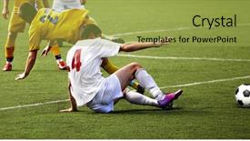  Presentation with sales action plan - Amazing theme having knee motion - soccer player legs in action backdrop and a yellow colored foreground