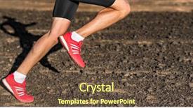  Presentation with running shoes - Slides featuring knee motion - sport and fitness run background background and a tawny brown colored foreground