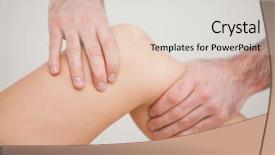  Presentation with knee - Beautiful slides featuring close up shot therapist - knee of a patient being backdrop and a light gray colored foreground