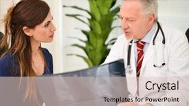  Presentation with knee - Beautiful presentation featuring knee radiography - doctor speaking to his patient backdrop and a lemonade colored foreground