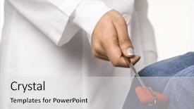  Presentation with reflex - Presentation theme with knee reflex - close up of woman doctor background and a light gray colored foreground