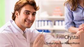  Presentation with reflex - Cool new presentation with knee reflex - male doctor checking with sensory backdrop and a coral colored foreground