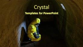  Presentation with kneeling - Beautiful slide set featuring kneeling-man-in-protective-uniform backdrop and a wine colored foreground