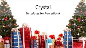  Presentation with group of children in christmas - Cool new PPT theme with knick - christmas tree group gift box backdrop and a white colored foreground