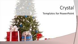  Presentation with silver christmas - Beautiful PPT theme featuring knick - christmas tree silver and blue backdrop and a white colored foreground