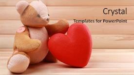  Presentation with teddy bear - Theme enhanced with knick - teddy bear with red heart background and a  colored foreground