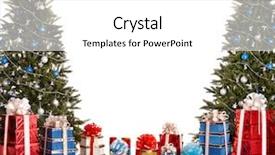  Presentation with christmas silver blue turquoise baubles - Slides with knick - two christmas tree blue background and a white colored foreground